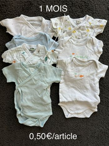 Body manches courtes 1 mois