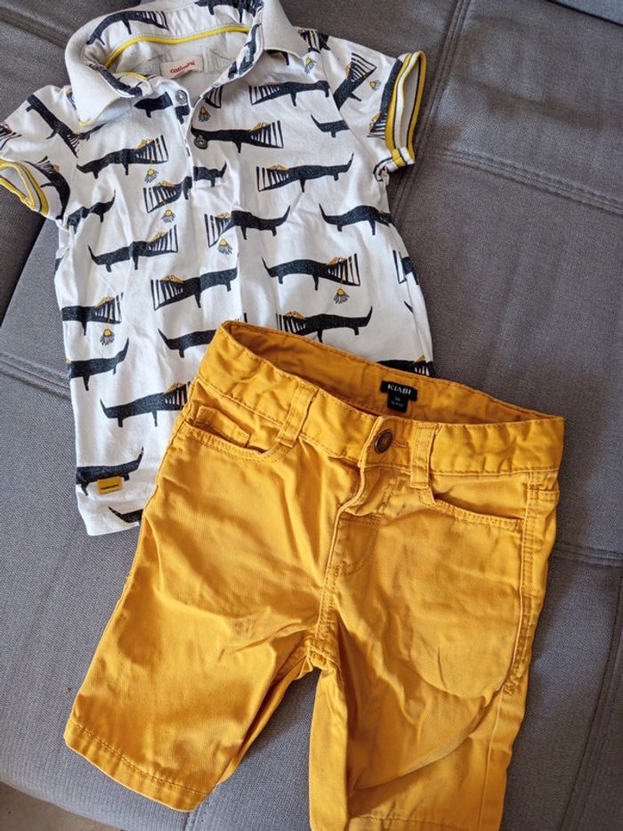 Short jean moutarde 3 ans - photo numéro 4