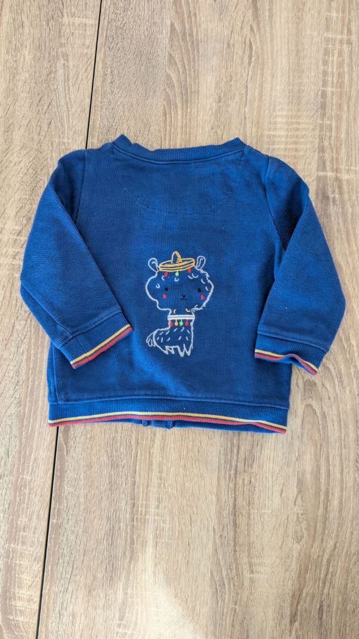 Gilet bleu à boutons - photo numéro 3