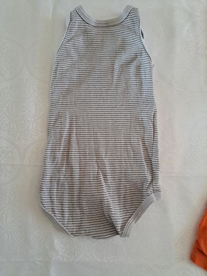 Ensemble bodie sans manche débardeurs et short 12mois petit bateau - photo numéro 6