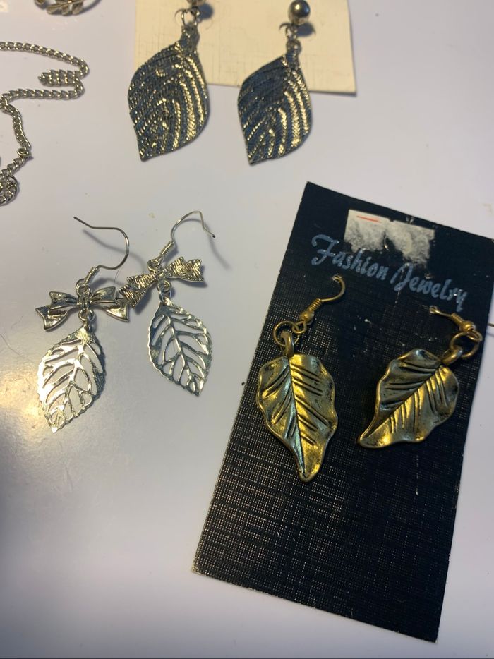 Lot bijoux feuilles - photo numéro 2