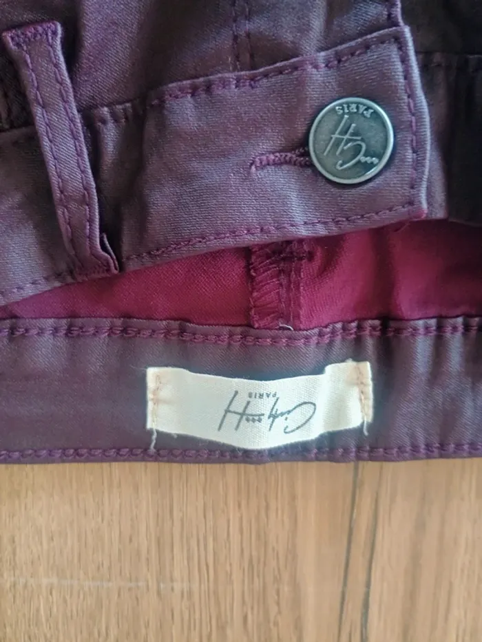 Jean ciré bordeaux T42 - photo numéro 3