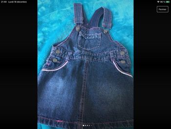 jupe salopette  jeans 18 mois graine de rêve tbe