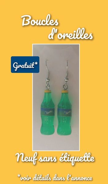 Boucles d'oreilles / bijoux bouteilles de Sprite vert