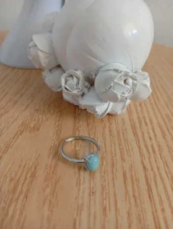 Solde 💝 Larimar bague ajustable en pierres naturelles Lithothérapie