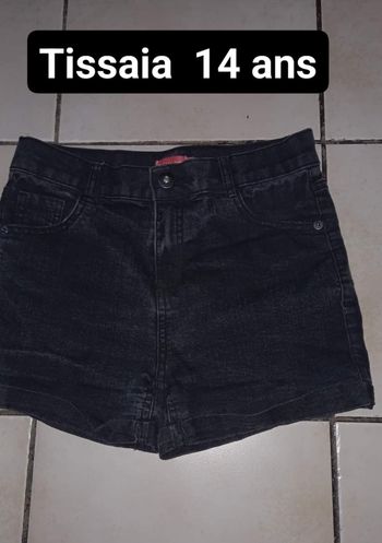 Short en jeans noir 14 ans