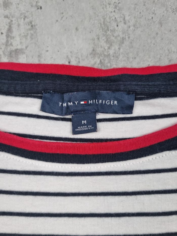 T-shirt rayé Tommy Hilfiger blanc et bleu marine – Taille M Femme - photo numéro 8