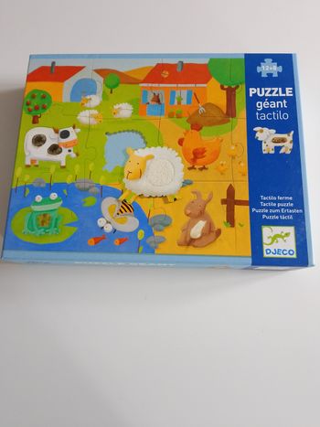 Puzzle grant tactilo ferme 11+8 pièces Djeco 
