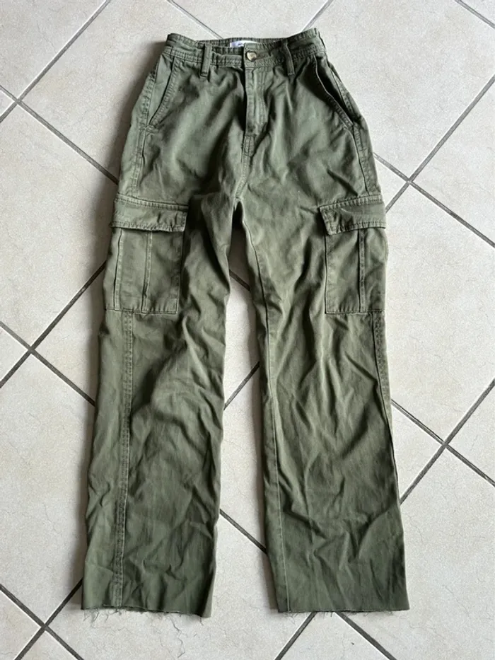 Pantalon cargo straight kaki Jennyfer
