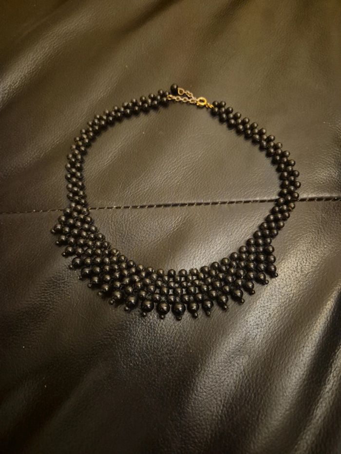 collier ras de cou de perles noires - photo numéro 4