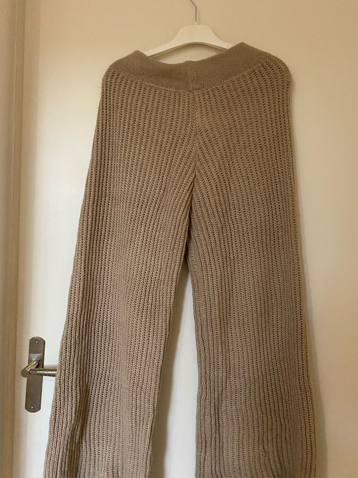 Ensemble en laine gilet pantalon - hiver marron beige taille m - photo numéro 6