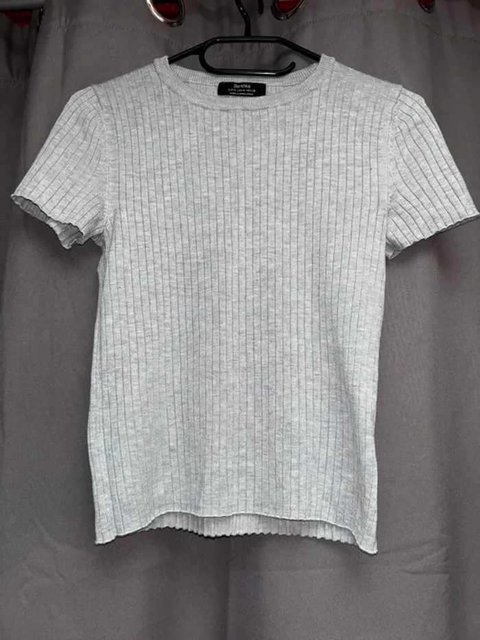 Tee-shirts Bershka, teeshirt femme gris taille M