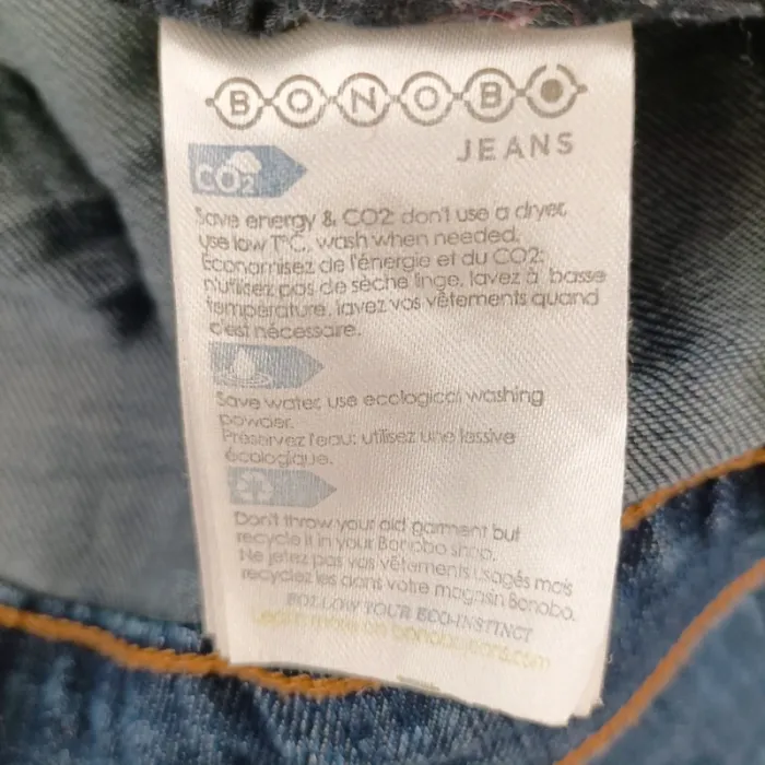 Veste en jean Bonobo col large boutonnée bleu brut avec détails zippés T38 A1469 - photo numéro 11