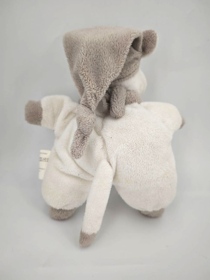 Doudou Semi Plat Vache Blanc Taupe Système U - photo numéro 3