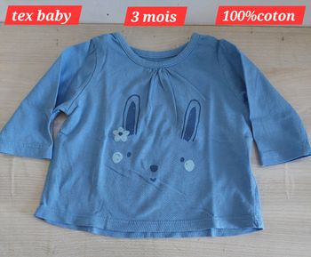Haut bleu fille 3 mois 