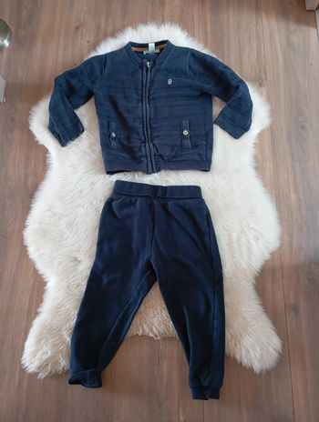 Ensemble mixte gilet obaibi 23 mois + Lupilu jogging mixte marine molletonné 18/24 mois