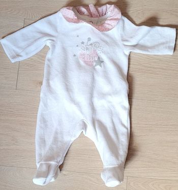 Pyjama velours blanc 1 mois