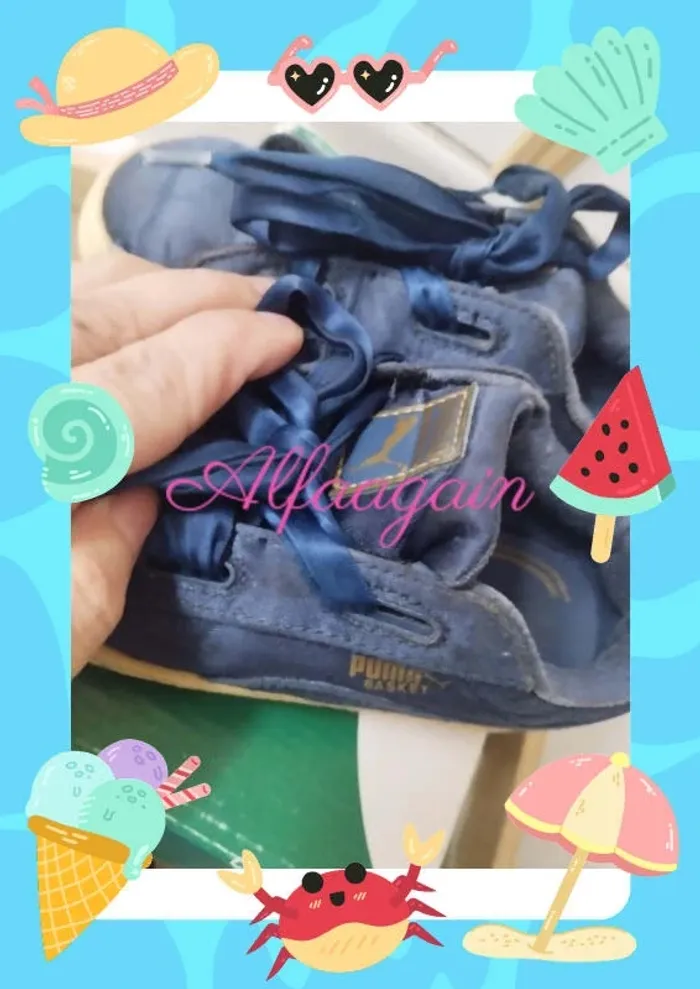 Baskets Puma satinées bleues 27 - photo numéro 8