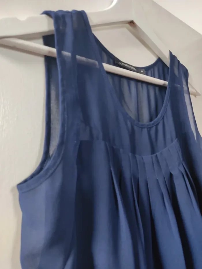 Haut fluide sans manches bleu marine Monoprix Femme 38 - photo numéro 3
