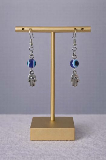 Boucle d'oreille pendentif argenté