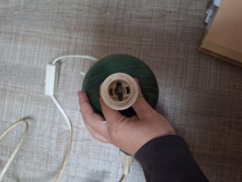 Lampes chevet verte en bois ronde