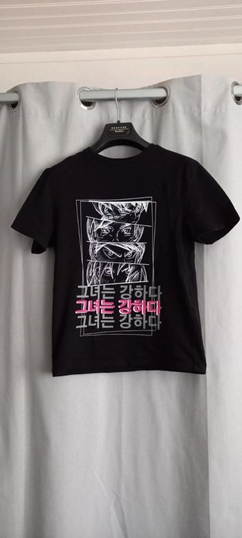 T-shirt noir kiabi 12 ans manga