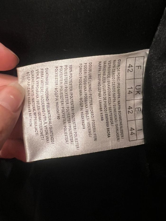 Manteau en cuir vintage noir taille 42 - photo numéro 4