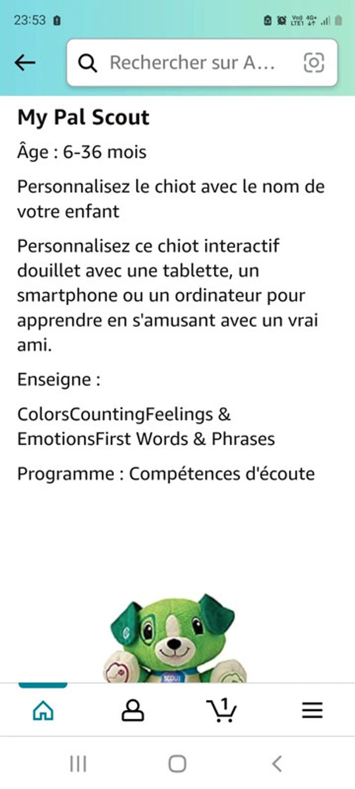 Peluche leap frog parlante - photo numéro 14