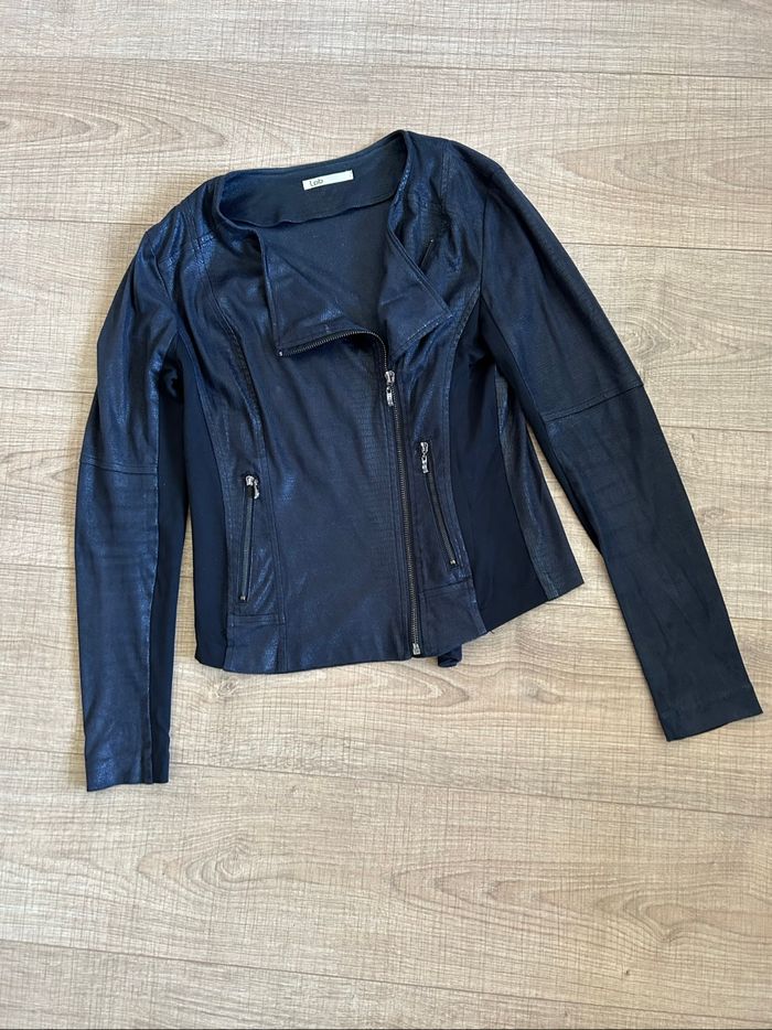 Veste noire bi matière LPB Woman taille S TBE - photo numéro 7