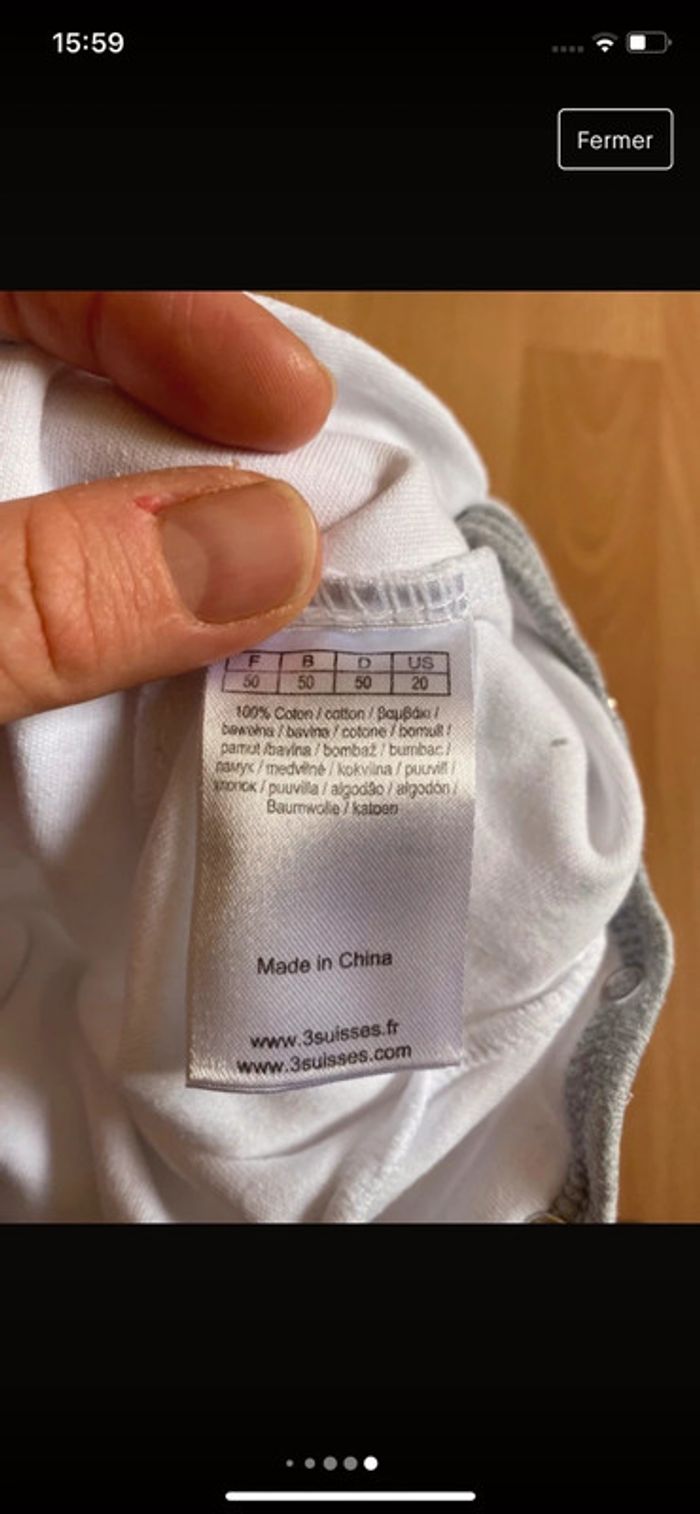 Lot de 4 pyjamas/grenouillères d’été T. naissance garçon TBE - photo numéro 18