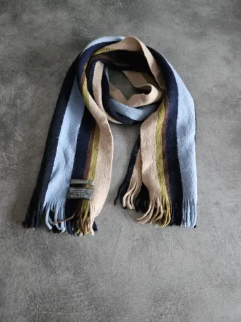 Echarpe à rayures en laine enfant - Taille unique - Mac-Ty - Beige marron