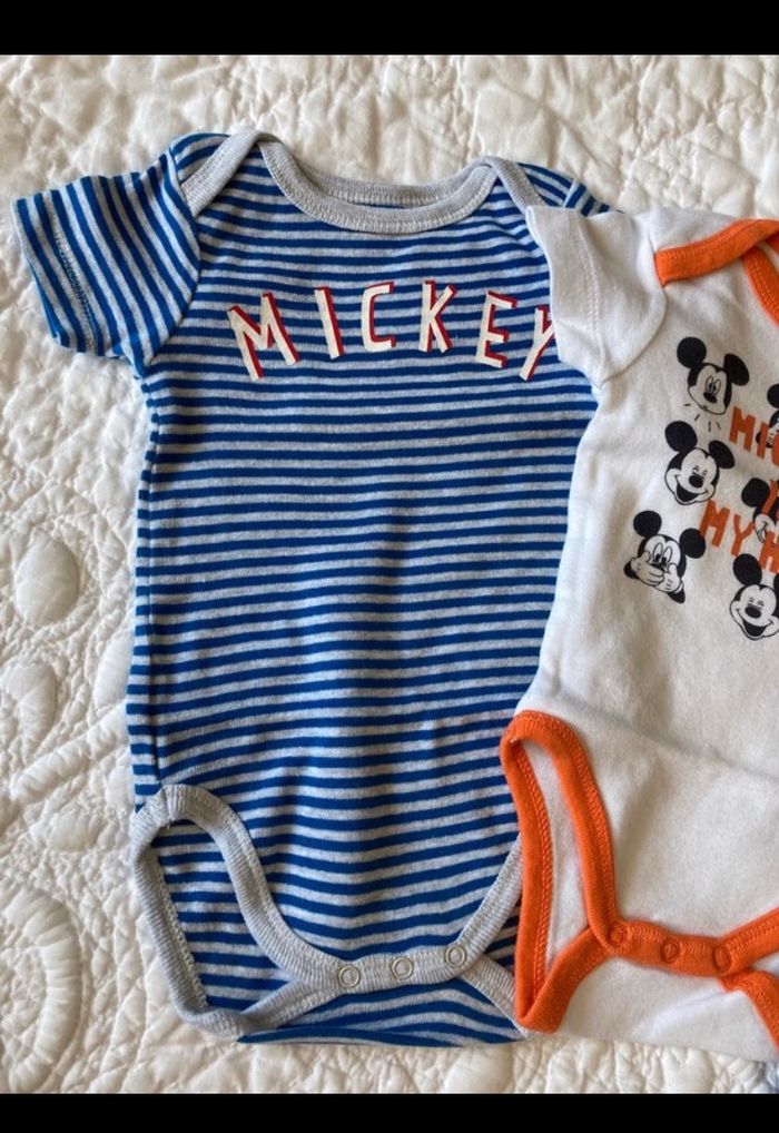 Lot 3 bodys bodies 3 mois Disney Mickey Neuf - photo numéro 2