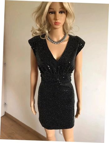 Robe scintillante noire et argentée neuve sans manches Morgan taille 40 (valeur 55€)