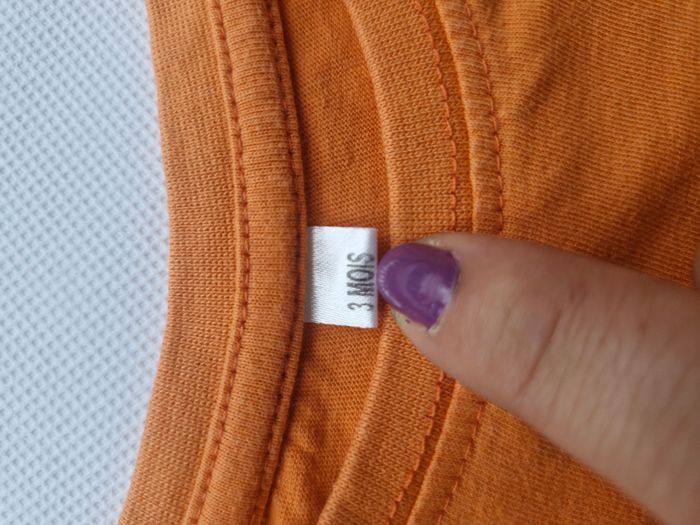 Ensemble garçon (T-shirt + short) 3 mois Sans marque Orange Kaki - photo numéro 6