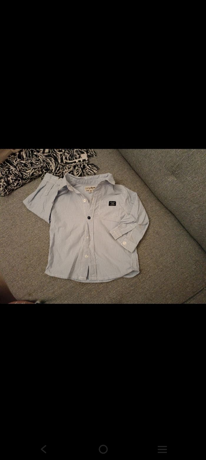 Chemise a rayure bleue et blanche 12 mois kimbaloo