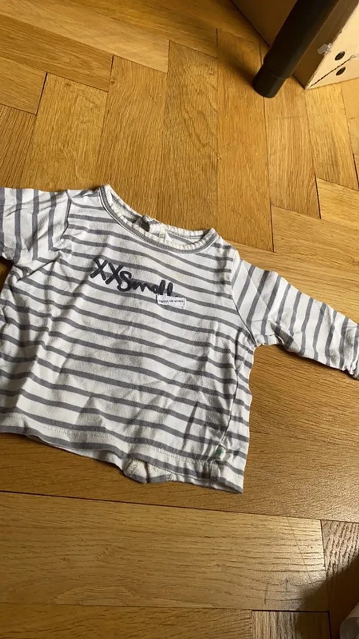 T shirt manches longues marinière tape à l’œil 6 mois