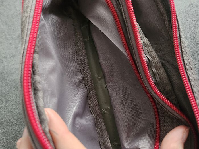 Trousse fourre-tout pour école rectangulaire 2 poches - Grise & rose - Fouganza - photo numéro 7