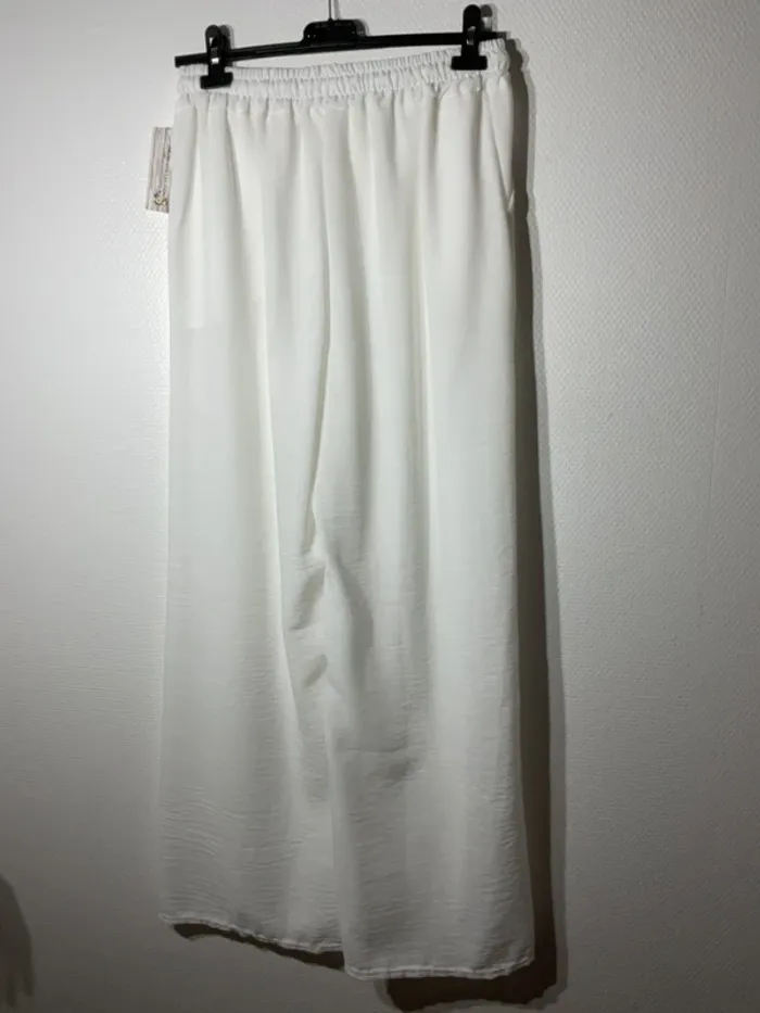 Pantalon large effet lin femme taille unique (38-44)- rzfashion - neuf avec étiquette - photo numéro 3