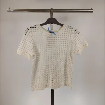 Haut ajouré blanc écru style crochet - Taille M - État neuf avec étiquette - vglobal A161