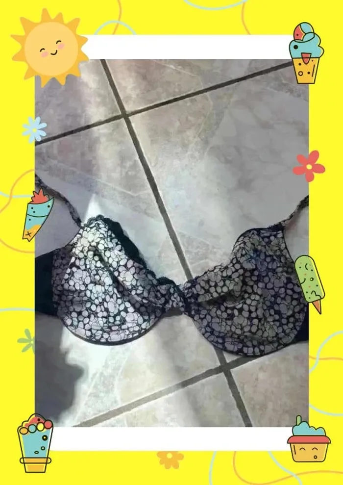 Soutien gorge noir beige 90 C Well
