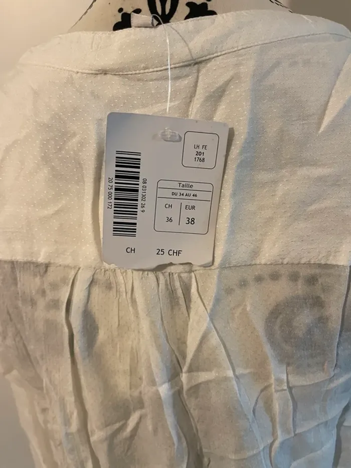Chemisier blouse blanc La Halle - Neuf - Taille 38 - Style romantique 🤍 - photo numéro 6
