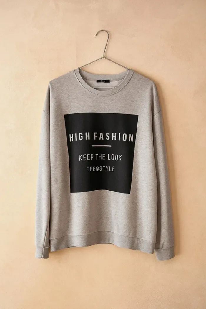 Sweat gris imprimé – Kiabi – Taille 40