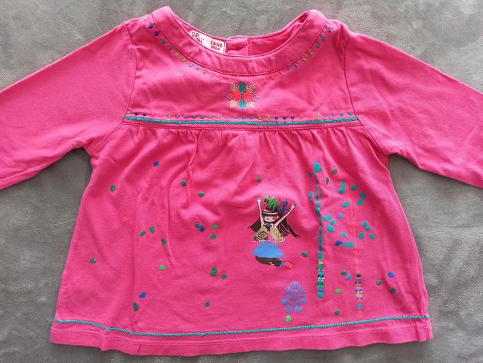 Tee-shirt fille manches longues de la marque Du Pareil Au Même, taille 3 ans ,en excellent état - photo numéro 2