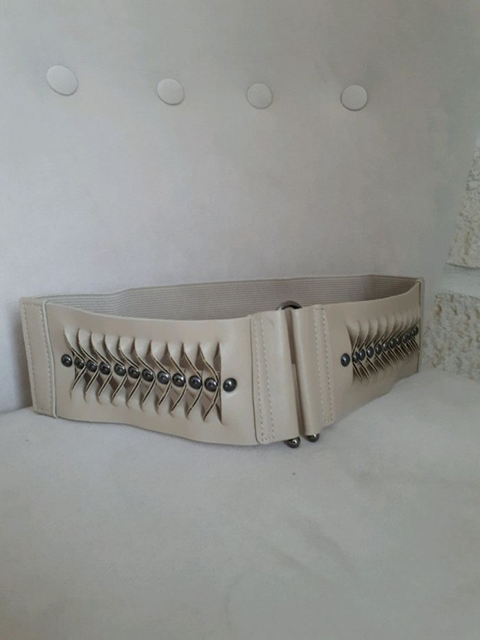 Ceinture beige élastique - photo numéro 2