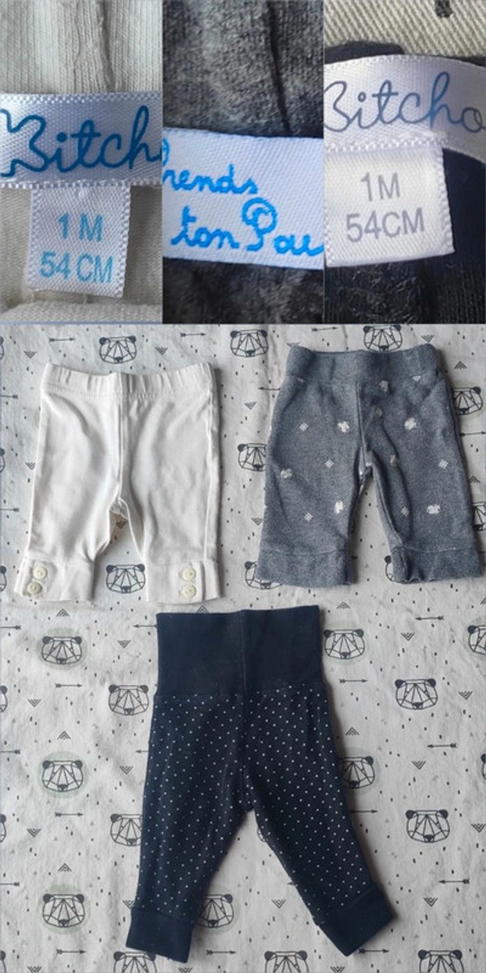 Lot de leggings fille taille 1 mois