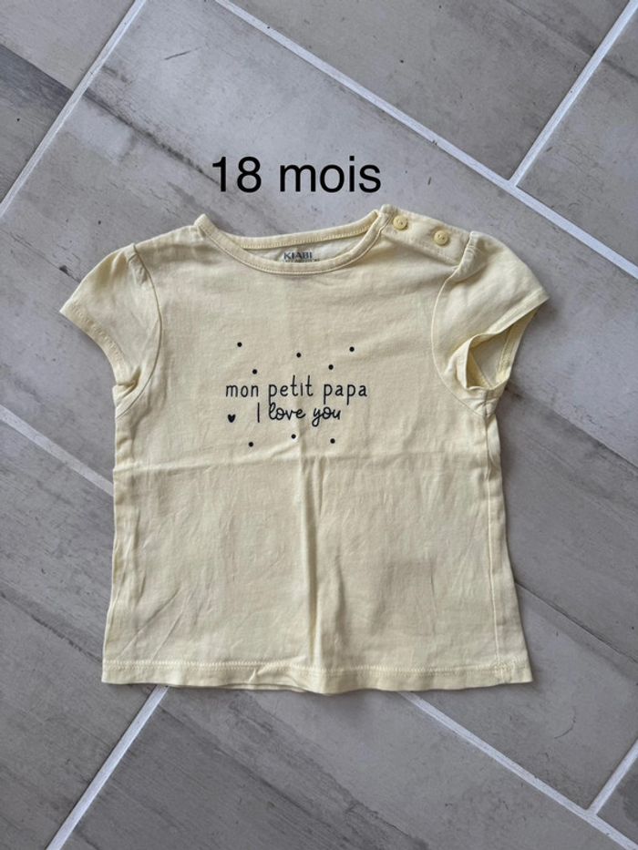 T-shirt fille Kiabi 18 mois jaune pastel