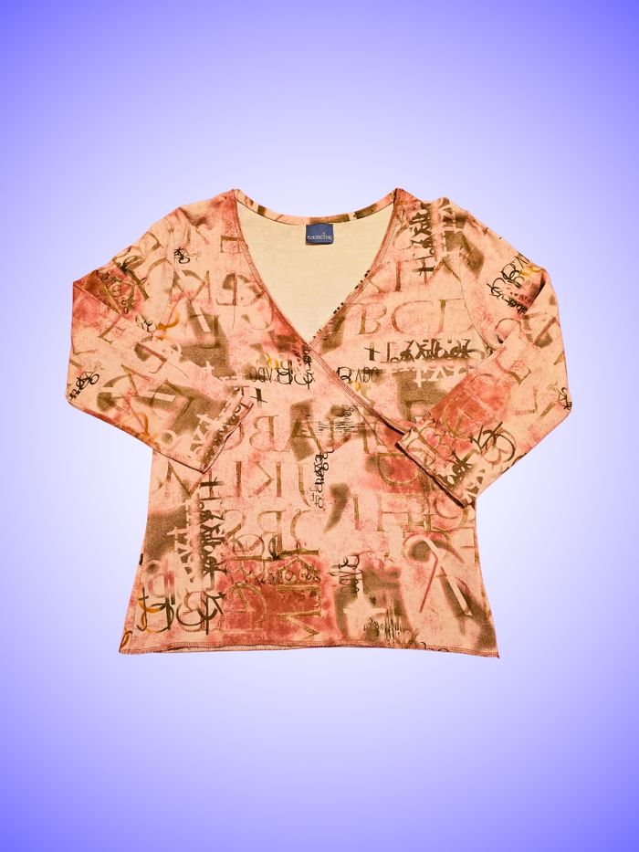 Tee-shirt Cache-cœur Rose Imprimé Taille Unique Sourcing