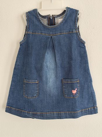 Robe en jean bébé fille 12 mois avec fermeture éclair – Robe denim douce, confortable et tendance po