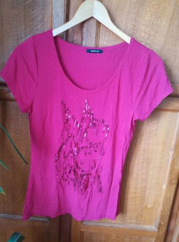 Tee-shirt Morgan de toi rose/rouge I. Code Y2k