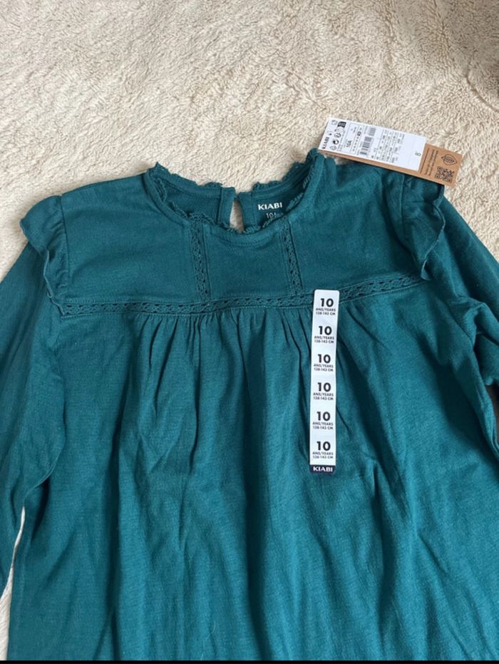 Blouse enfant fille verte kiabi taille 10ans - photo numéro 2